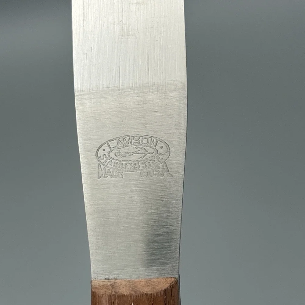 Vintage Stainless Steel LOT of 2 Frosting‎ Spatula Lamson 6S01 Wooden Handle